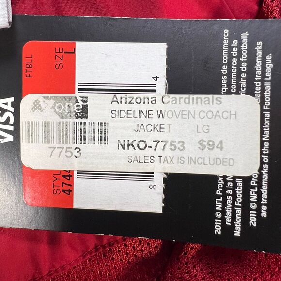 Nike On-Field Arizona Cardinals Men’s L Jacket Red Sideline 1/4 Zip Pullover NFL - Picture 5 of 12